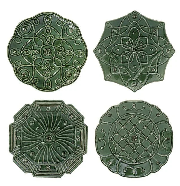 Juliska Jardins Du Monde Dessert/Salad Plate Assorted Set of 4 - Basil - Marcel’s Culinary Experience