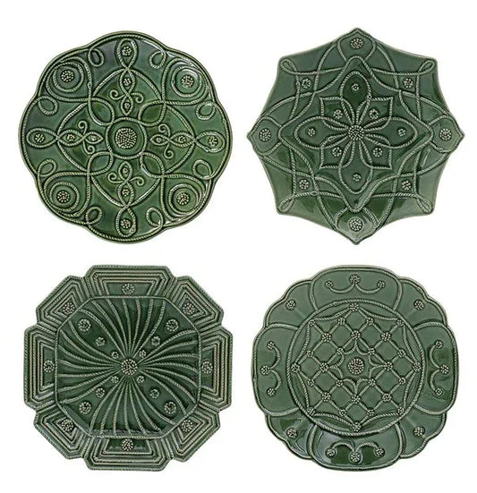Juliska Jardins Du Monde Dessert/Salad Plate Assorted Set of 4 - Basil - Marcel’s Culinary Experience
