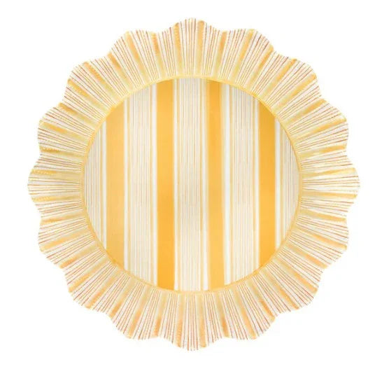 Juliska Cabana Stripe Melamine Dessert/Salad Plate Set/4 - Sunshine - Marcel’s Culinary Experience