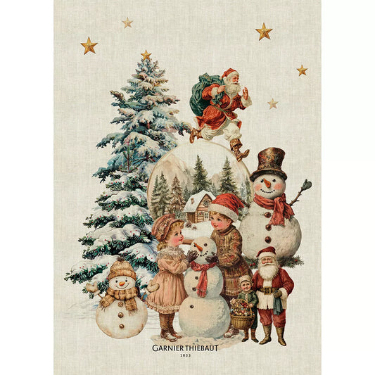 Garnier Thiebaut Bonhommes de Neige Vintage Kitchen Towel