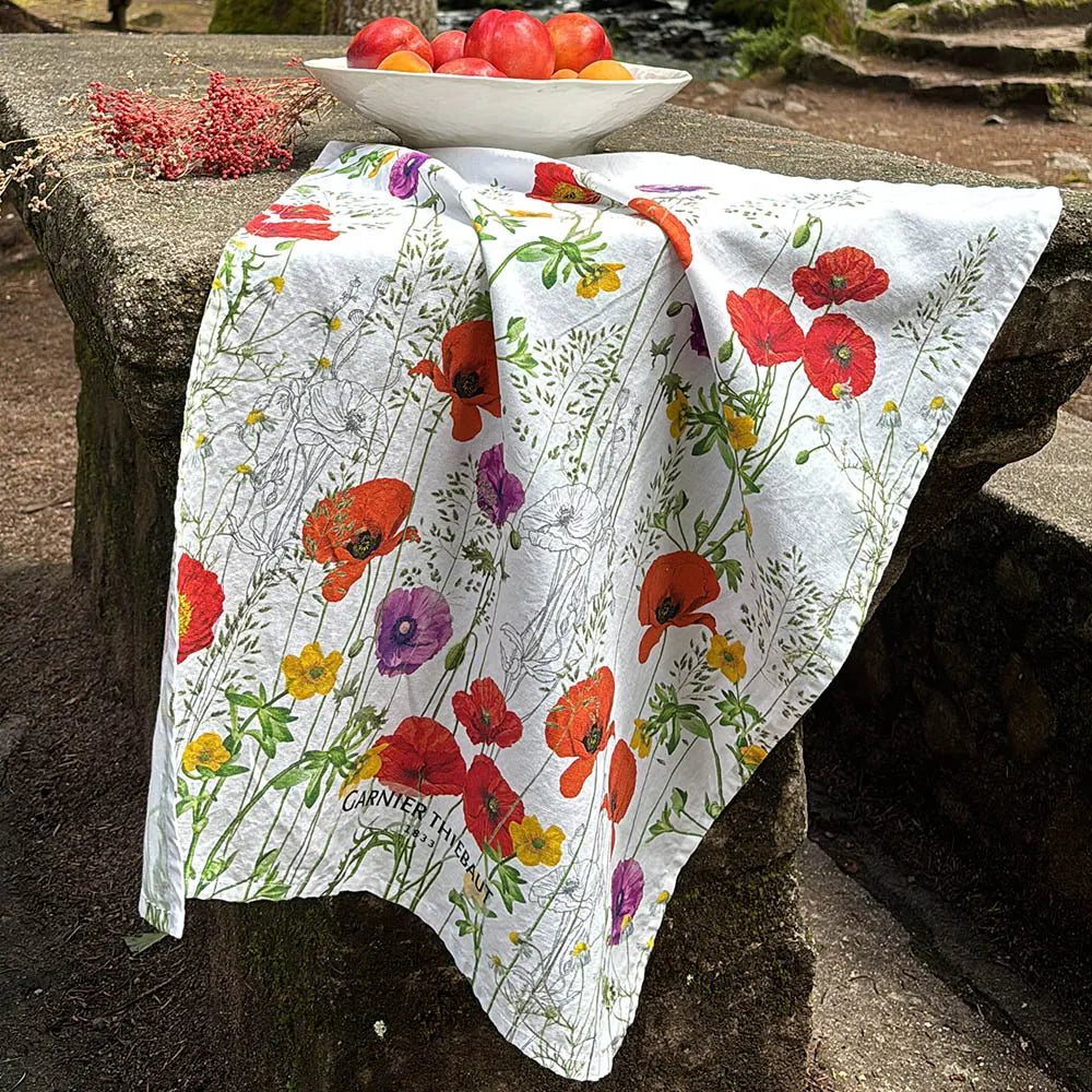 Garnier Thiebaut Les Coquelicots Violet Kitchen Towel