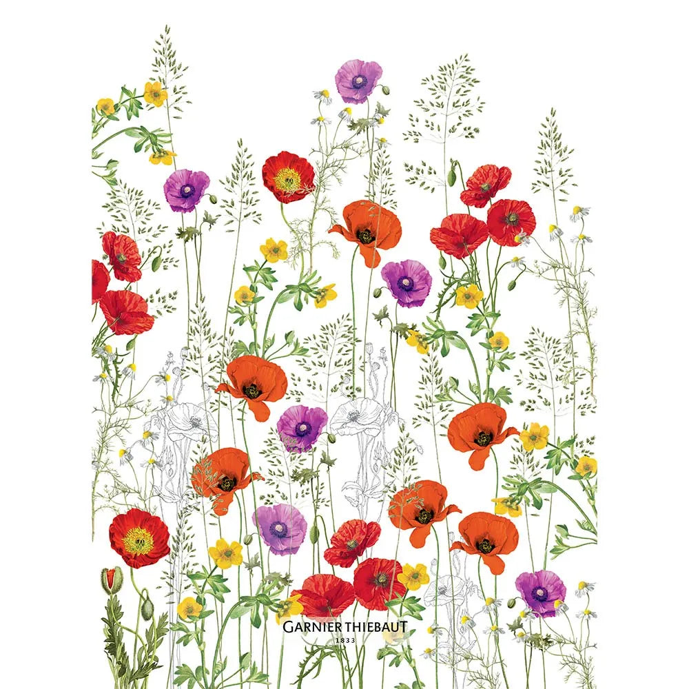 Garnier Thiebaut Les Coquelicots Violet Kitchen Towel