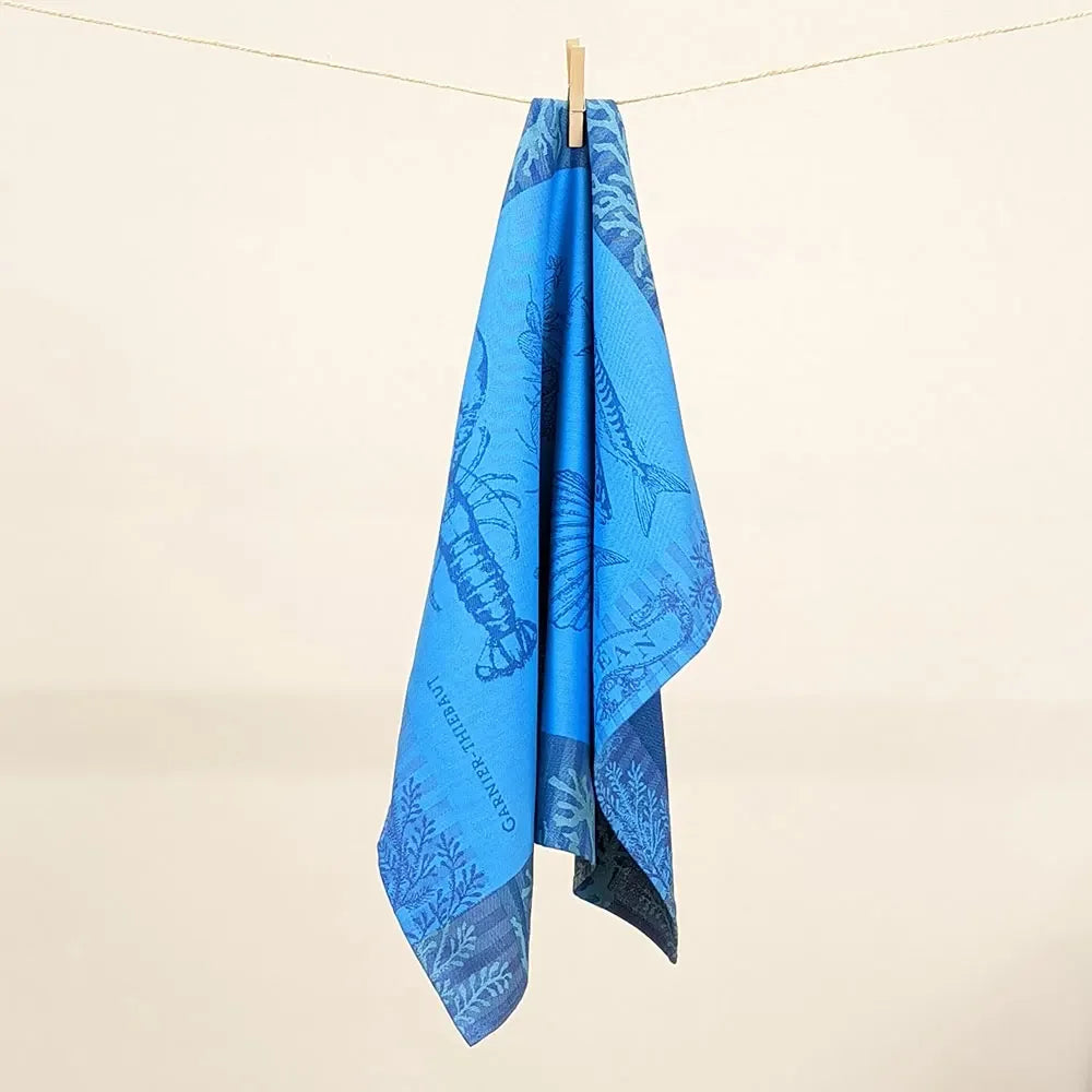 Garnier Thiebaut L'Ocean Bleu Jacquard Kitchen Towel