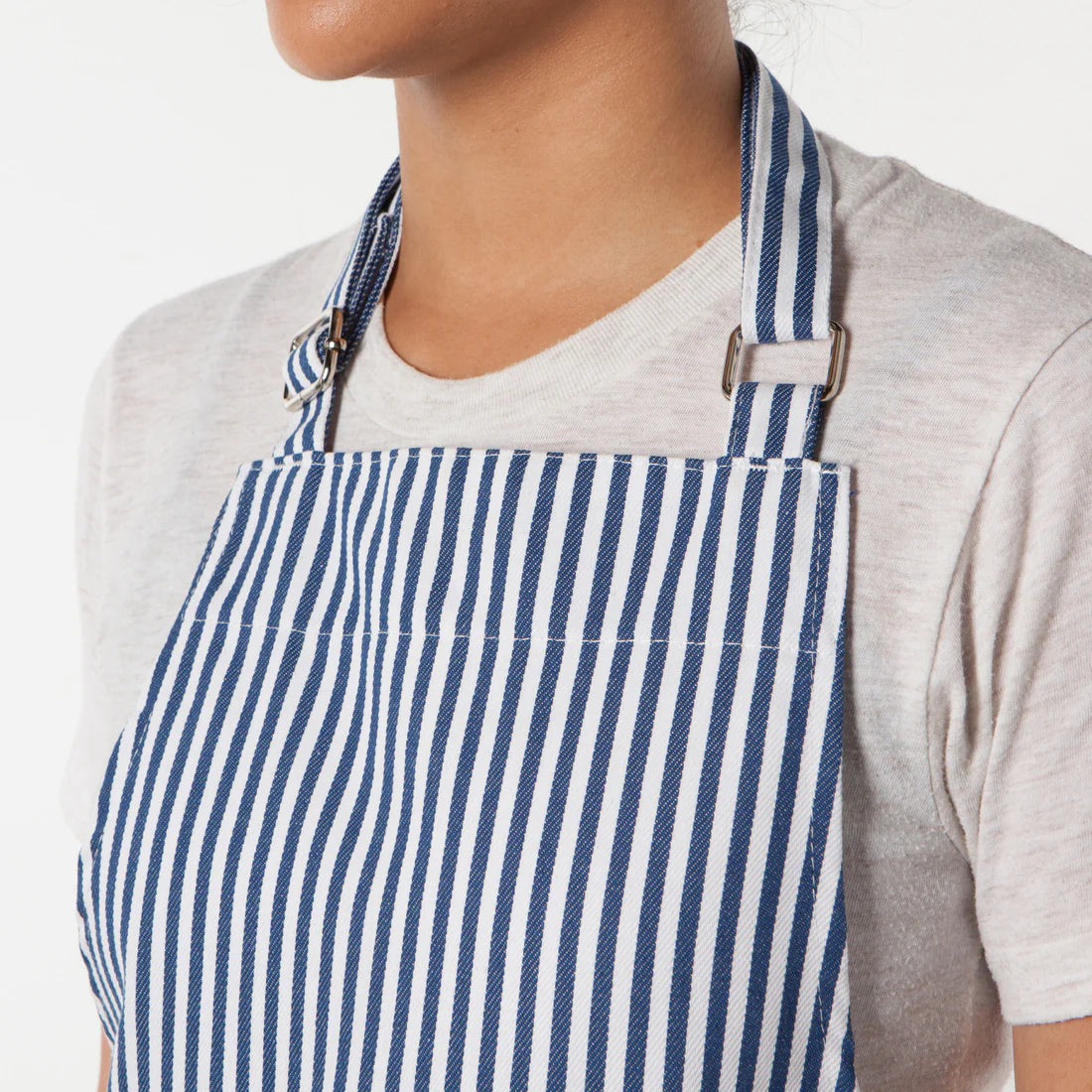 Narrow Royal Blue Stripe Chef Apron