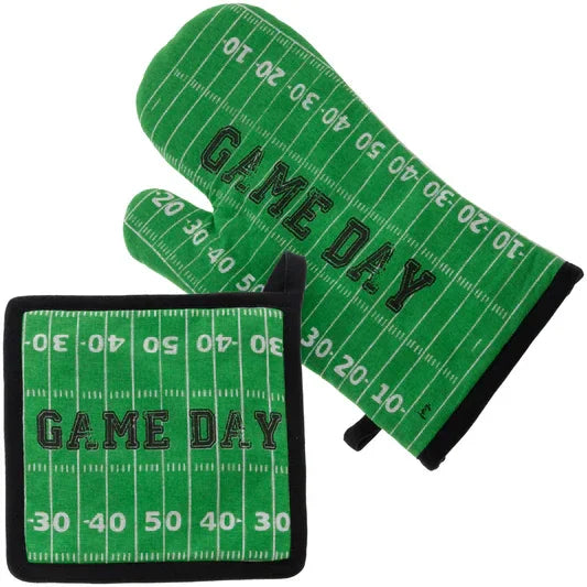 Football Fever Potholder Oven Mitt Set - Marcel’s Culinary Experience