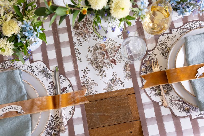 Hester & Cook Harvest Toile Paper Table Runner