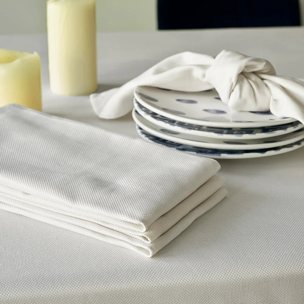 S/4 Napkin Natte White - Marcel’s Culinary Experience