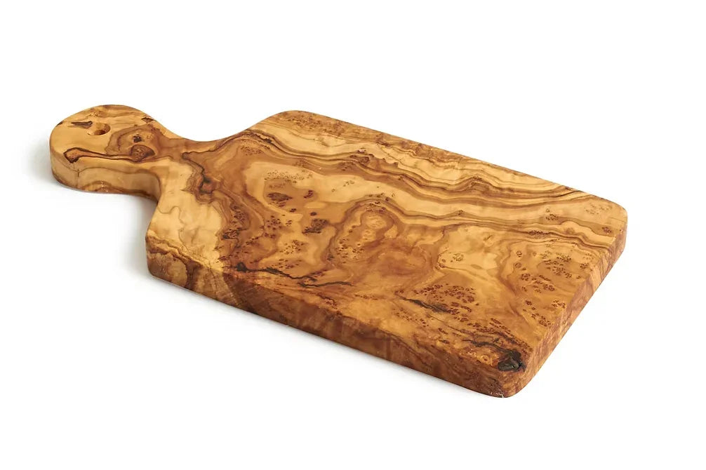 natural olivewood paddle serving board 10.75 inches long