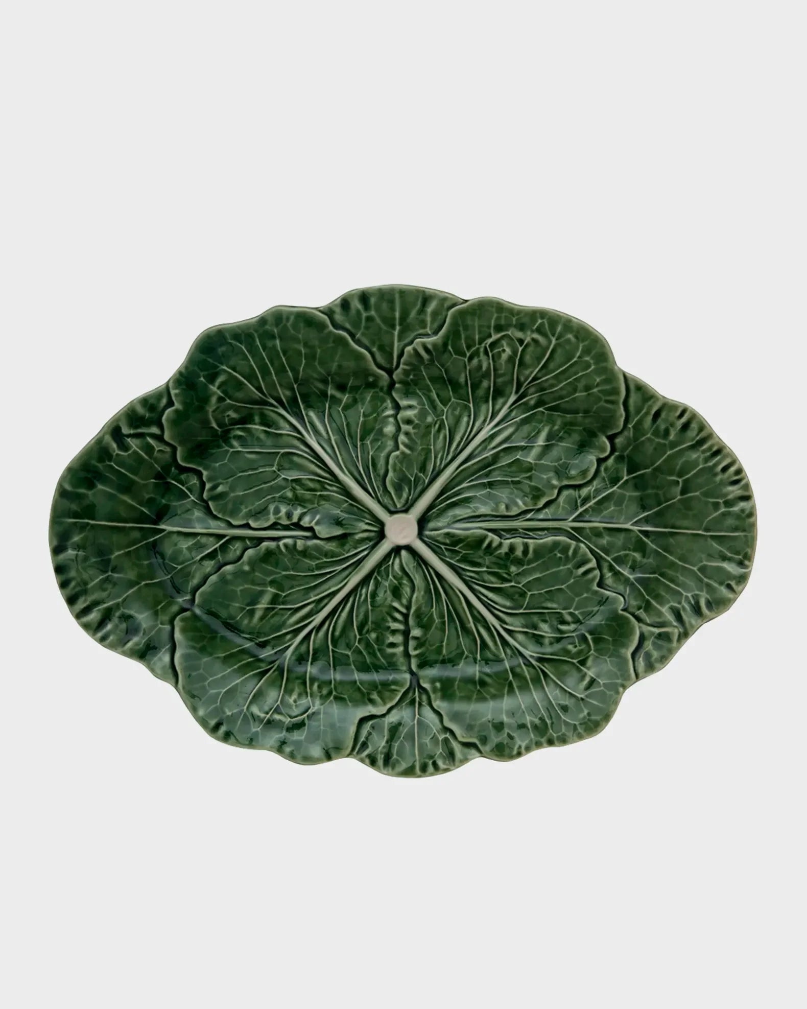 Bordallo Pinheiro Cabbage Oval Platter 15", Green - Marcel’s Culinary Experience