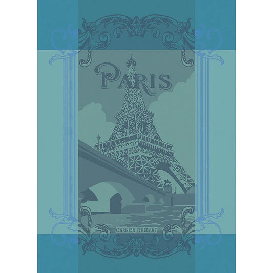 Garnier Thiebaut Paris Seine Turquoise Jacquard Kitchen Towel - Marcel’s Culinary Experience