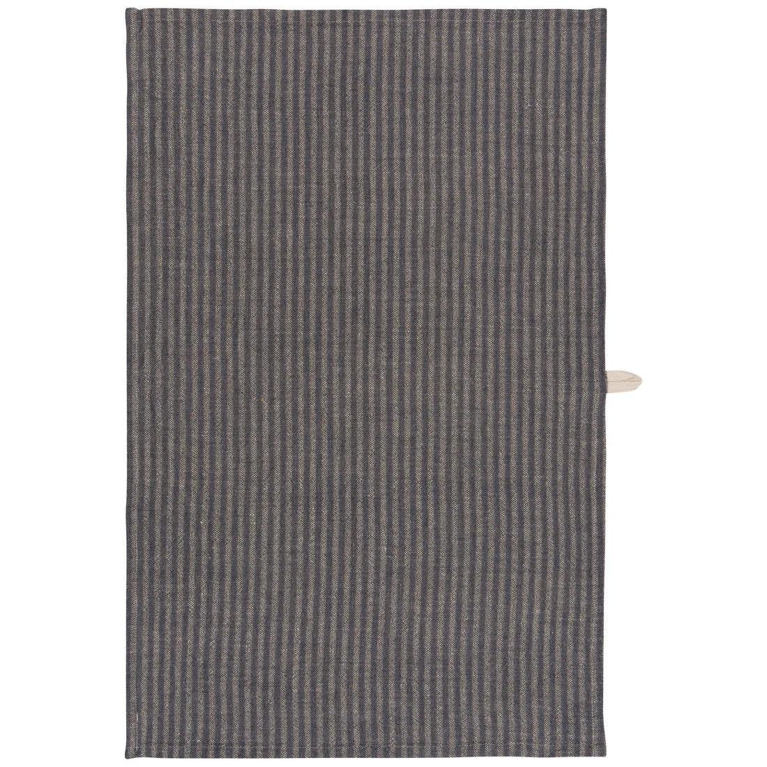 Midnight Stripe Linen-Cotton Dishtowel