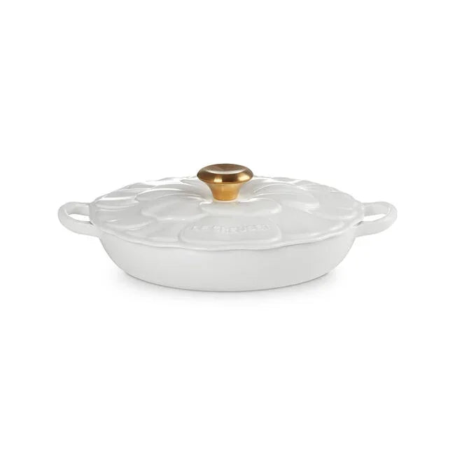 Le Creuset Signature Petal Braiser - White - Marcel’s Culinary Experience