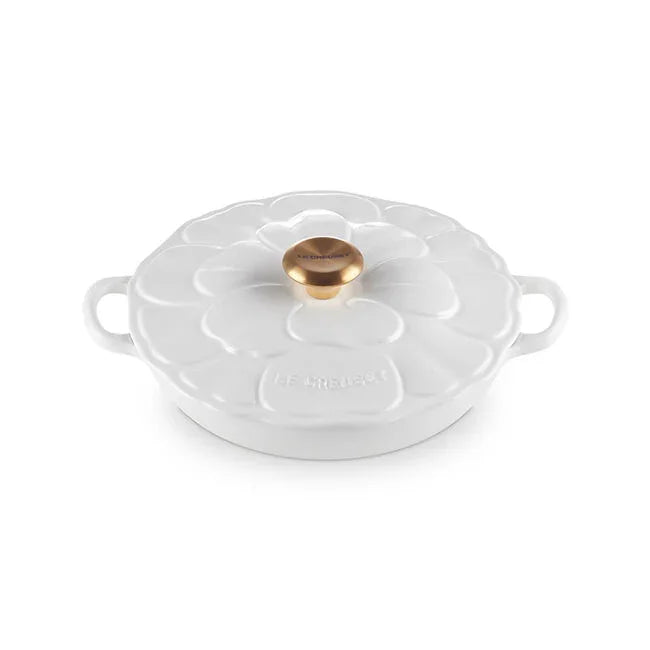 Le Creuset Signature Petal Braiser - White - Marcel’s Culinary Experience