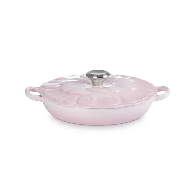 Le Creuset Signature Petal Braiser - Chiffon Pink | Enameled Cast