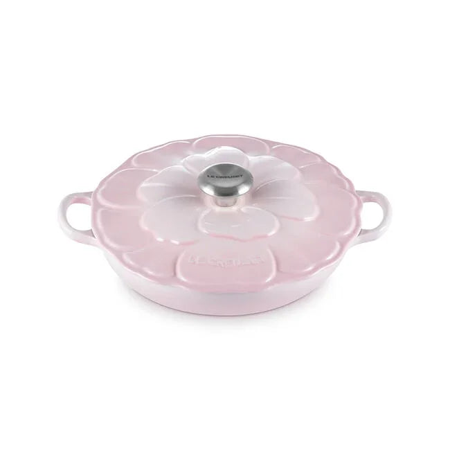 Le Creuset Signature Petal Braiser - Chiffon Pink | Enameled Cast