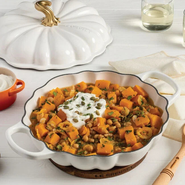 Le Creuset Pumpkin Braiser 2.75 qt - White | Enameled Cast Iron