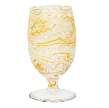 Juliska Puro Marbled Goblet - Yellow - Marcel’s Culinary Experience