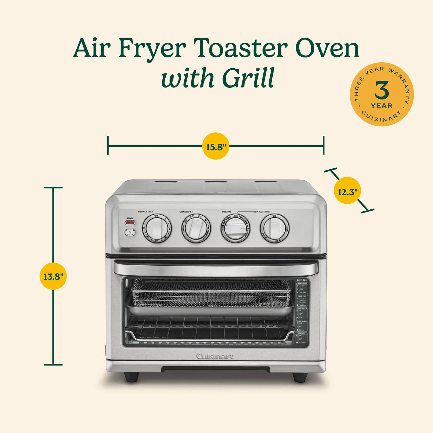 Cuisinart Air Fryer Toaster Oven with Grill - Stainless Steel