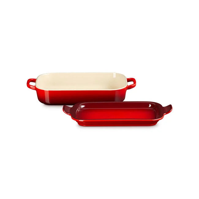 Le Creuset Rectangular Dish with Platter Lid - Cerise