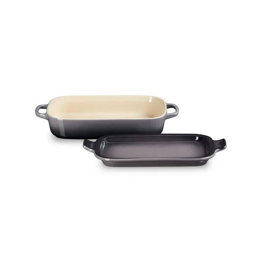 Le Creuset Rectangular Dish with Platter Lid Oyster