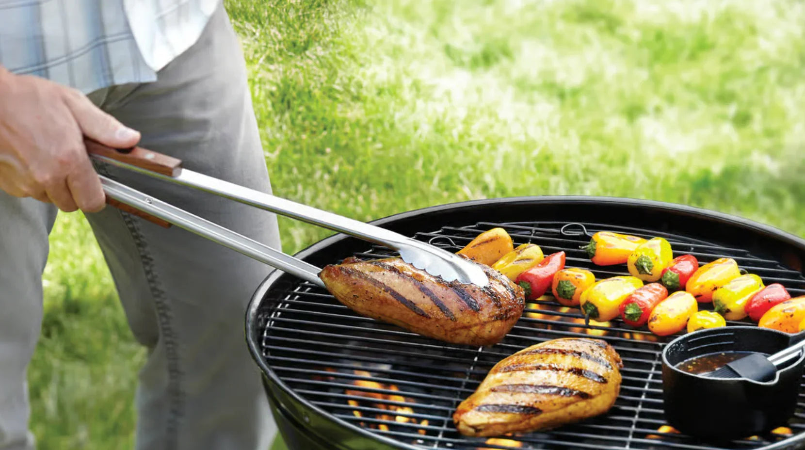 rosewood handle extra long locking tongs lifestyle