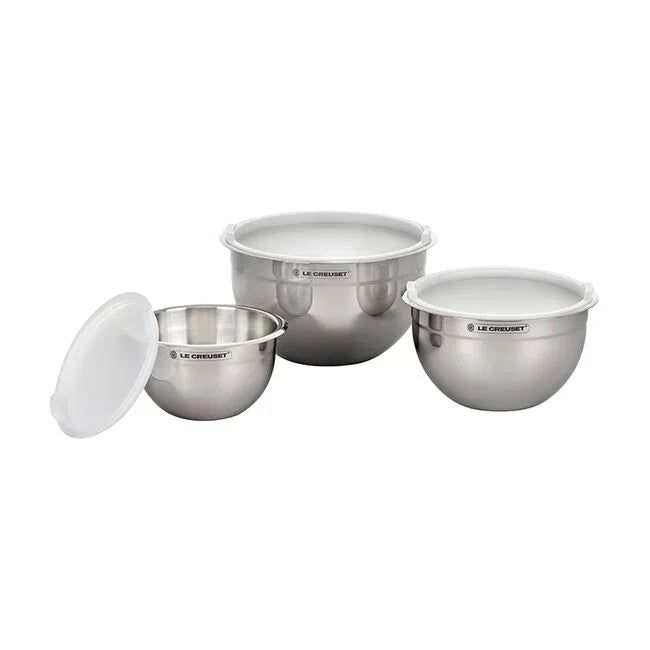 Le Creuset Stainless Steel Mixing Bowls with Lids, Set of 3 - Marcel’s Culinary Experience