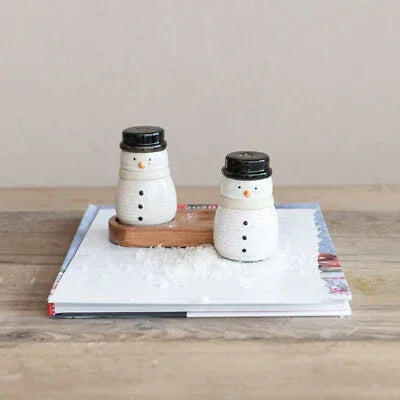 Stoneware Snowmen Salt & Pepper Shakers, Set of 2 - Marcel’s Culinary Experience
