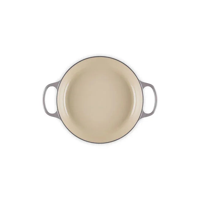 Le Creuset Enameled Cast Iron Signature Round Braiser with Glass Lid - Oyster - Marcel’s Culinary Experience