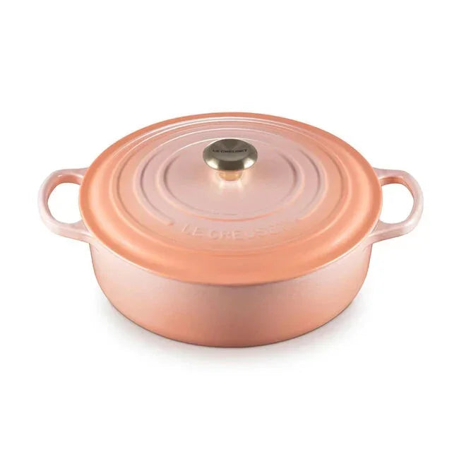 Le Creuset Signature Round Wide Oven Peche 6.75 qt - Marcel’s Culinary Experience
