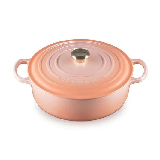 Le Creuset Signature Round Wide Oven Peche 6.75 qt - Marcel’s Culinary Experience