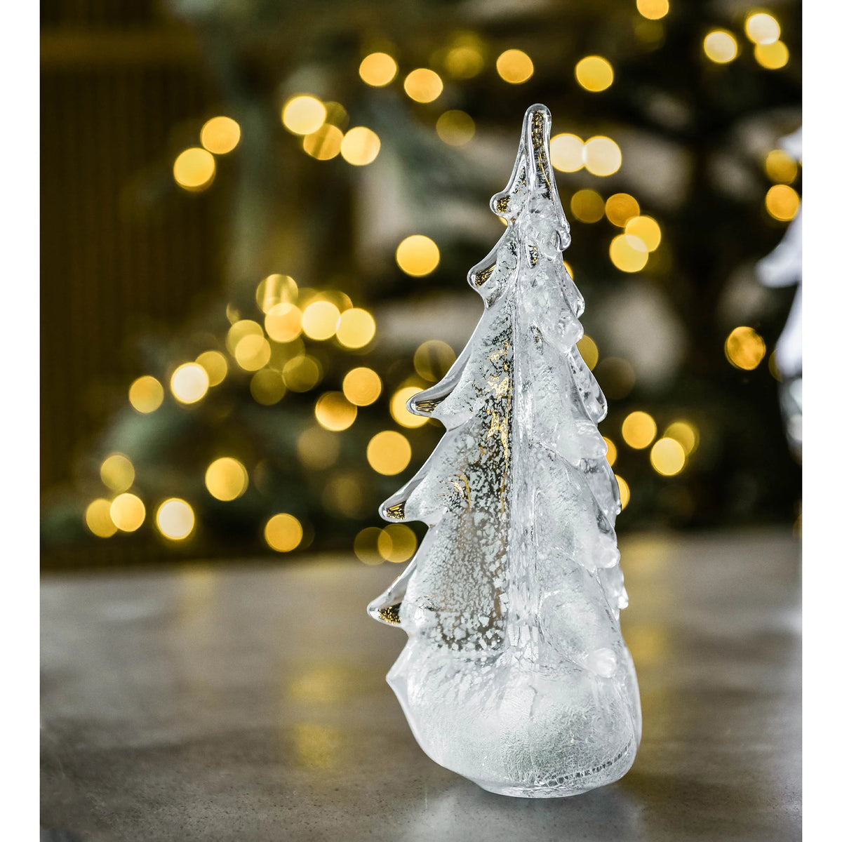 Simon Pearce Silver Leaf Glass Evergreen, 10 in.