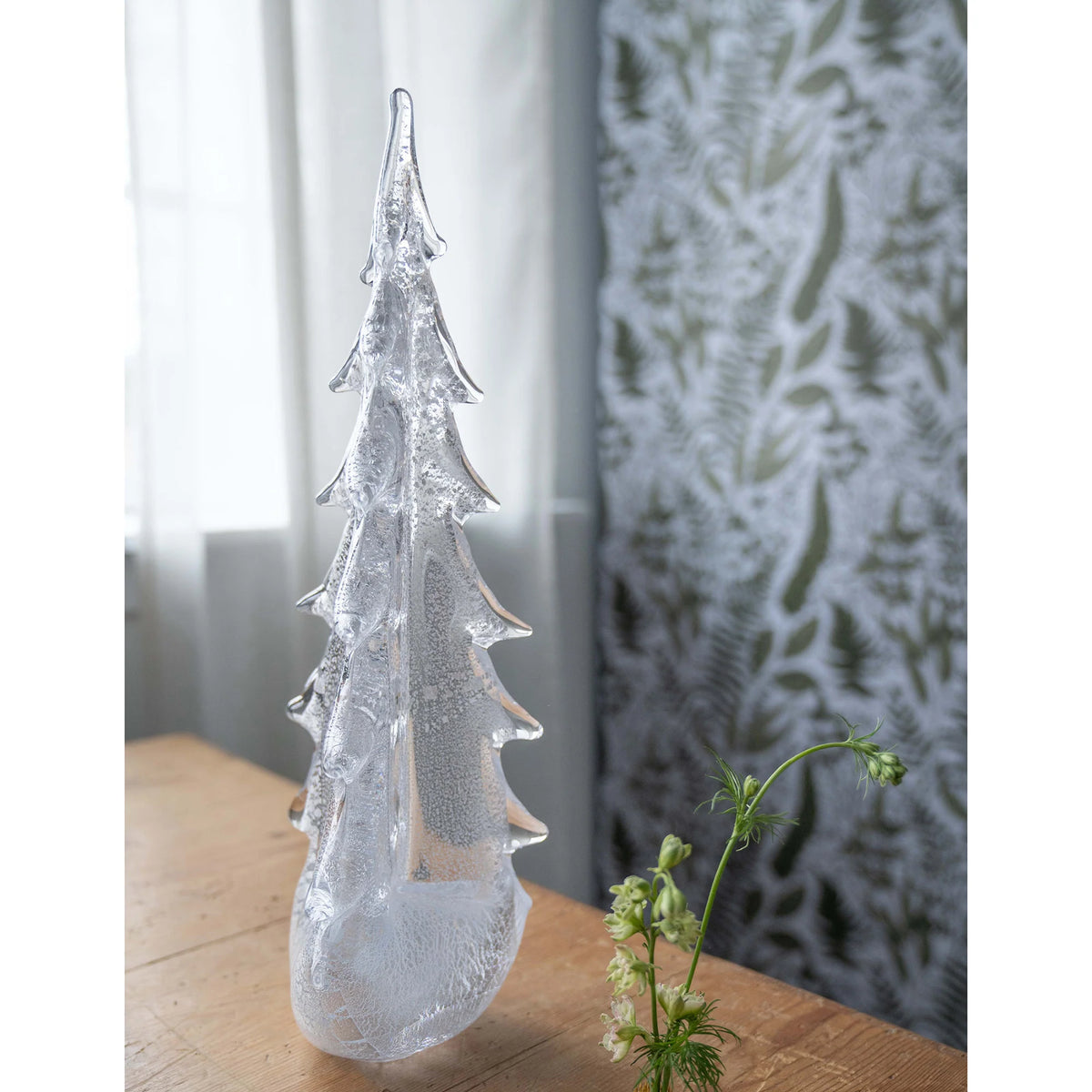 Simon Pearce Silver Leaf Glass Evergreen, 10 in.