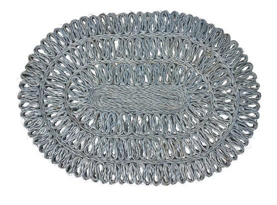 Juliska Straw Loop Oval Placemat - Chambray - Marcel’s Culinary Experience