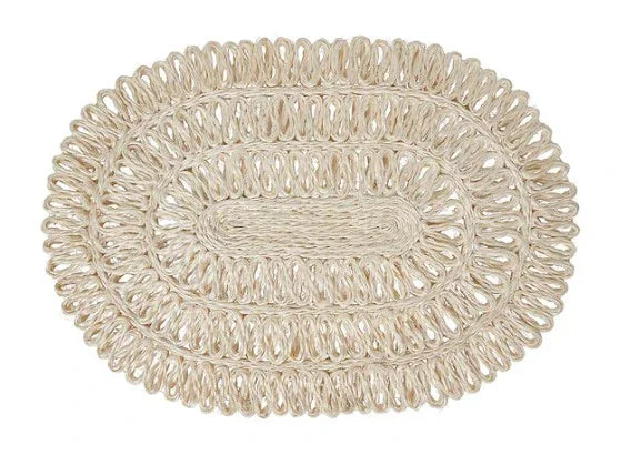 Juliska Straw Loop Oval Placemat - Whitewash - Marcel’s Culinary Experience