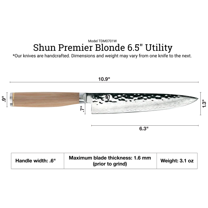 Shun Premier Blonde Utility Knife 6.5" - Marcel’s Culinary Experience