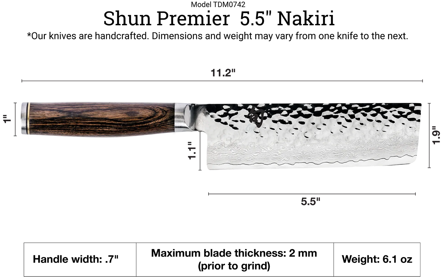 Shun Premier Nakiri Knife 5.5" - Marcel’s Culinary Experience