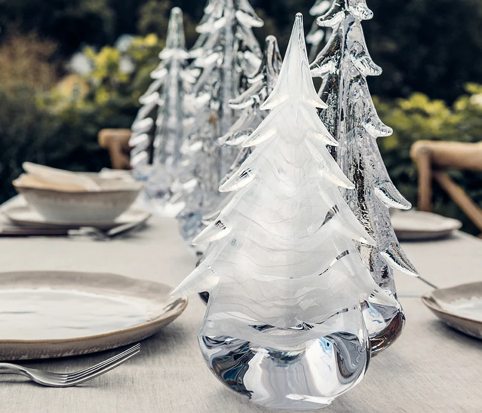 Simon Pearce Snowdrift Glass Evergreen, 18 in.
