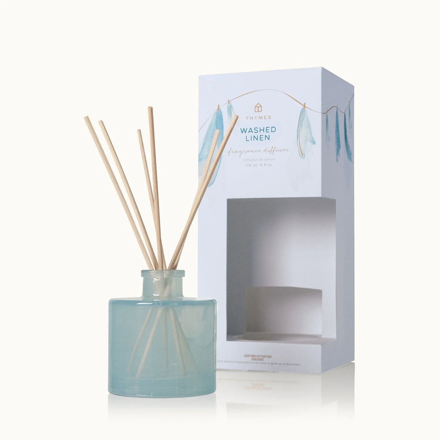 Thymes Washed Linen Petite Reed Diffuser 4oz - Marcel’s Culinary Experience