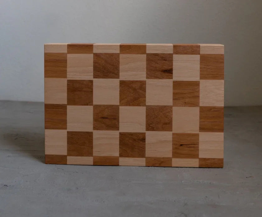 checkerboard pattern butcherblock hickory wood 2