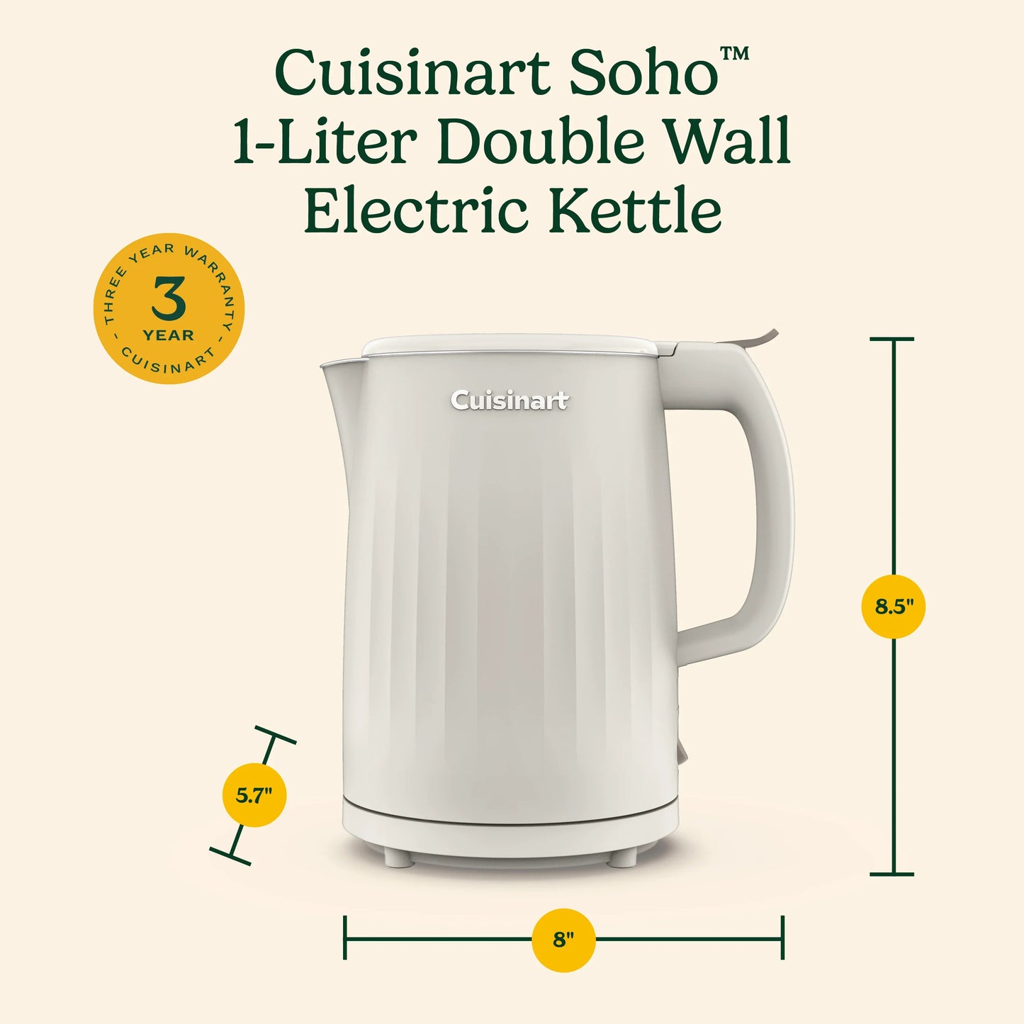 Cuisinart Soho™ 1-Liter Double-Wall Electric Kettle - White