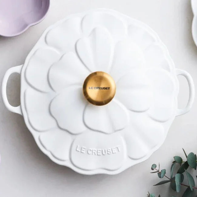 Le Creuset Signature Petal Braiser - White - Marcel’s Culinary Experience