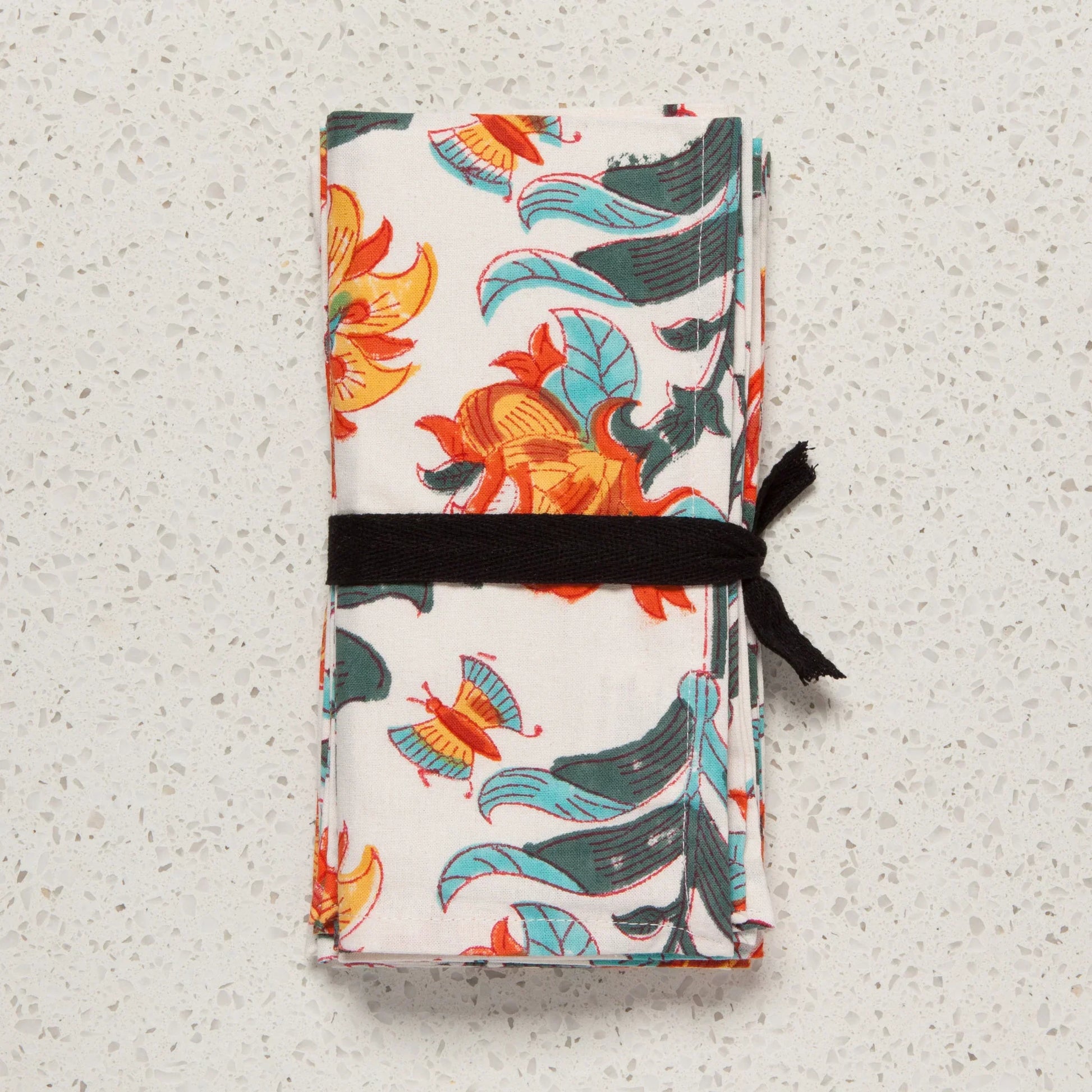 Marigold Block Print Napkins Set of 4 - Marcel’s Culinary Experience