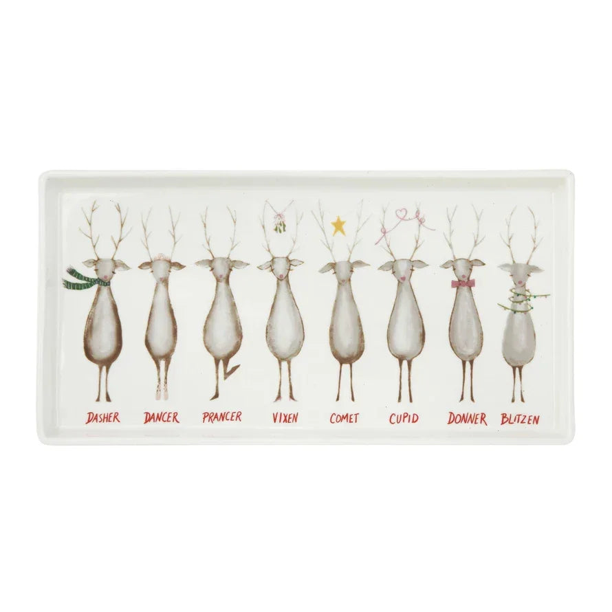 Stoneware Platter with Santa's Reindeer - Marcel’s Culinary Experience