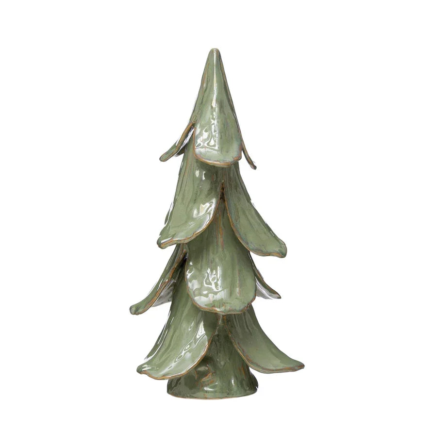 Handmade Stoneware Tree, Reactive Glaze, Mint Color - Marcel’s Culinary Experience