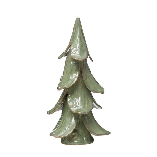 Handmade Stoneware Tree, Reactive Glaze, Mint Color - Marcel’s Culinary Experience