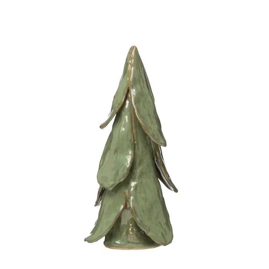 Handmade Stoneware Tree, Reactive Glaze, Mint Color - Marcel’s Culinary Experience