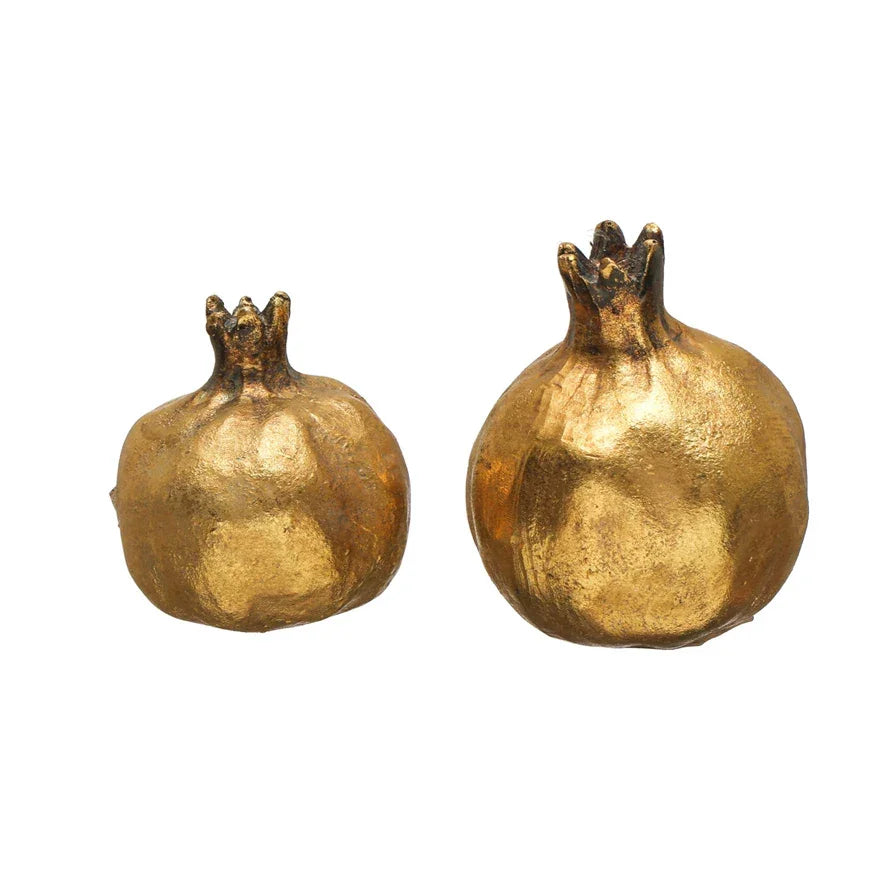 Pomegranate, Antique Gold Finish 3-1/4"H - 4-1/2"H - Marcel’s Culinary Experience