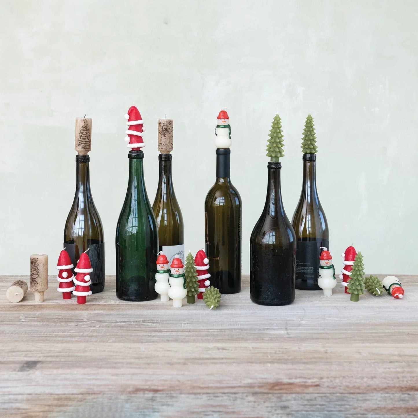 Snowman Shaped Bottle Taper Candles in Box, Set of 4 - Marcel’s Culinary Experience