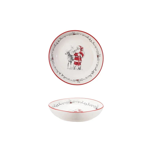 Stoneware Bowl with Santa & Reindeer - Marcel’s Culinary Experience