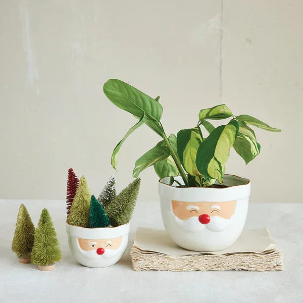 Stoneware Santa Head Shaped Mixing Bowl with Red Rim, Red & White - Marcel’s Culinary Experience